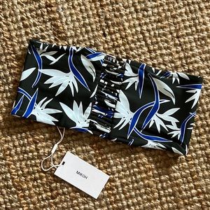 MIKOH Sunset Skinny String Triple Looped Bandeau in Bird of Paradise NWT